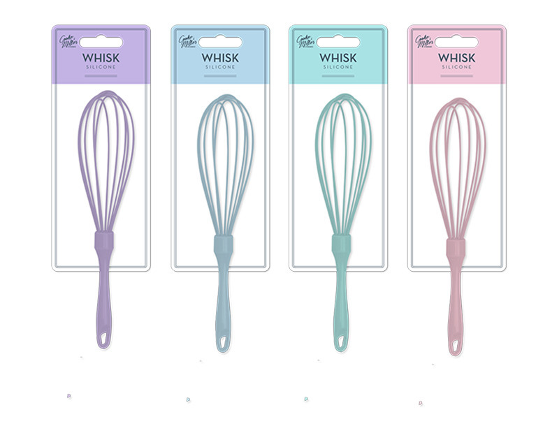 Pastel Silicone Whisk: Flexible and Durable, Non-Stick, Heat Resistant, Easy to Clean, Dishwasher Safe, Comfortable Grip, Stylish, Versatile