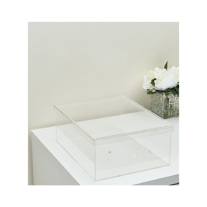 Homesmiths Vanity Customized Product Stackable Storage Box, Acrylic, Clear