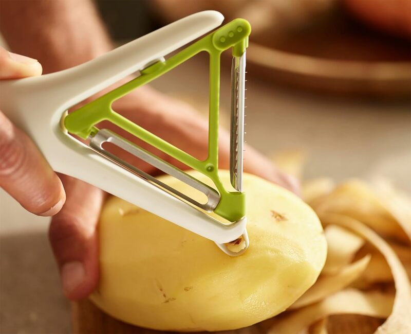 Joseph Joseph Switch 2-in-1 Potato Peeler, Straight and Julienne stainless steel blades, Dishwasher safe