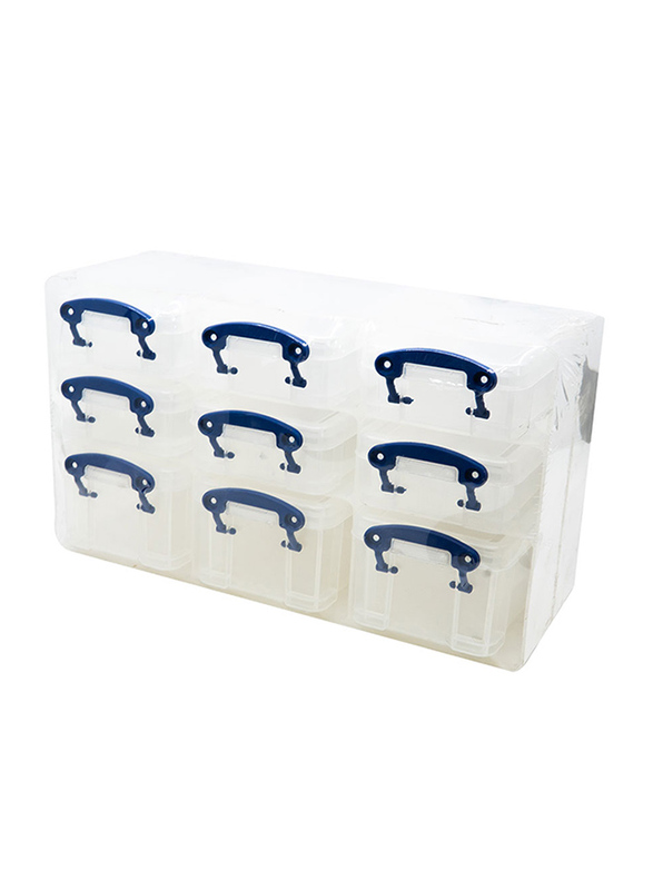 Really Useful Boxes 9-Pieces Useful Box Organizer, Clear