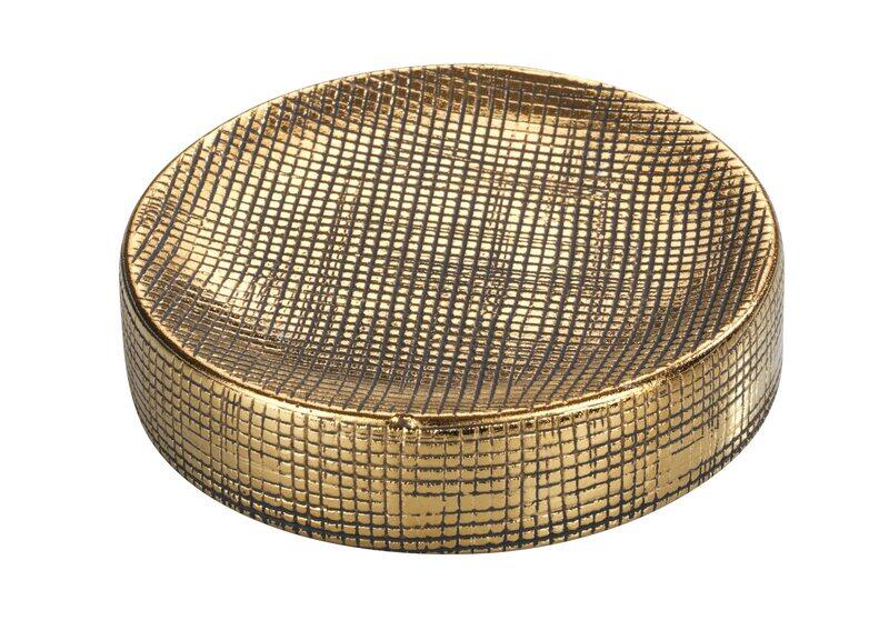 

Wenko Rivara Painted Hand Made Ceramic Soap Dish, 10 x 2.5 x 10 cm, Gold