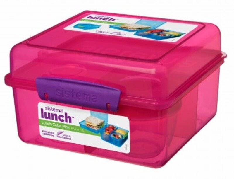 

Sistema Plastic Lunch Cube Max with Yogurt, 41745, 2 Liters, Pink