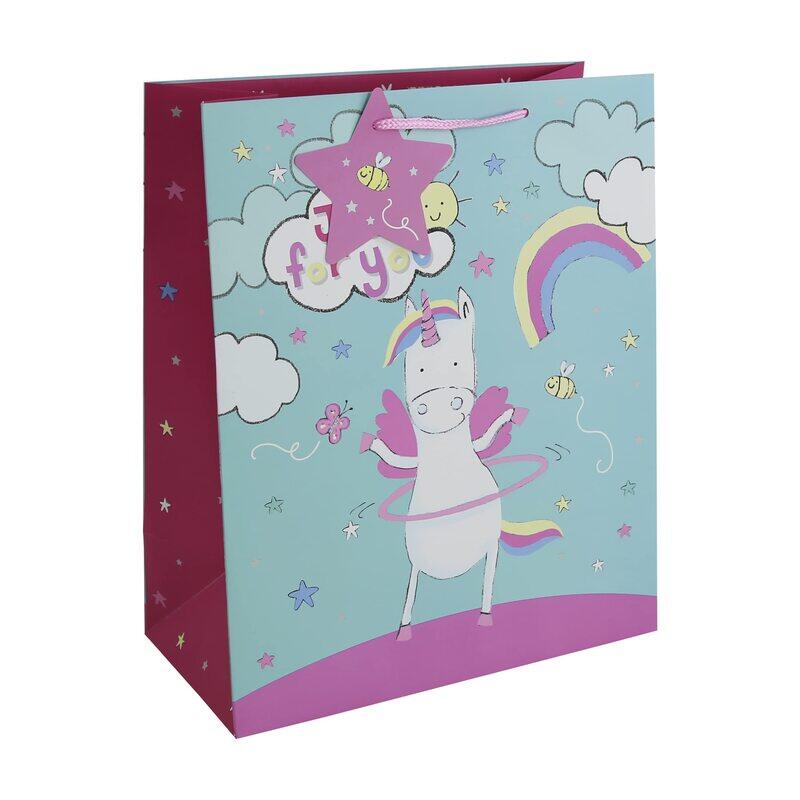 

Eurowrap Unicorn Gift Paper Bag, Large, Blue
