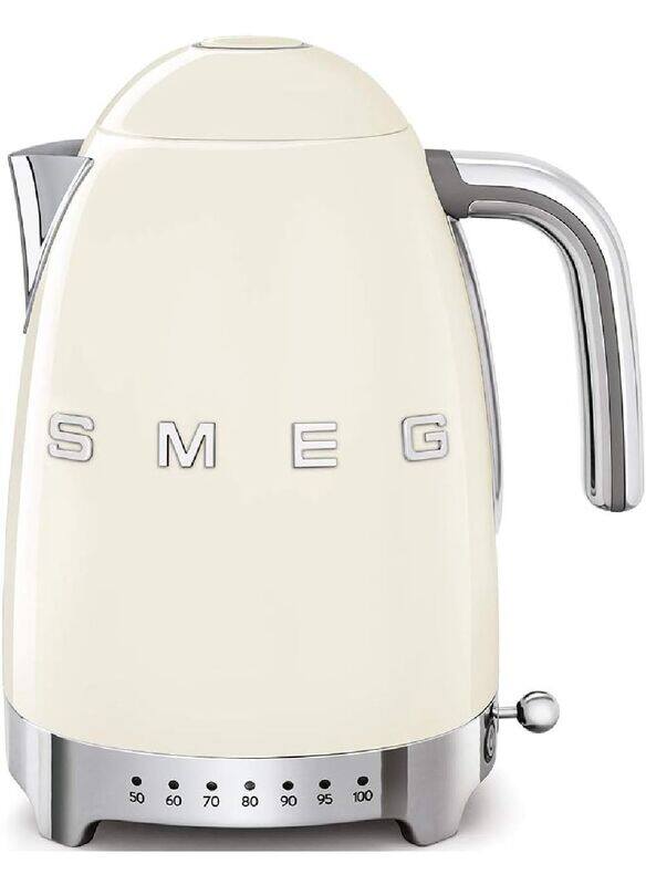 

Smeg KLF04CRUK, 50's Retro Style Kettle, 7 Temperature Settings, 1.7 L Capacity with Water Level Indicator, 360 Swivel Base, Anti-Slip Feet, Soft Open