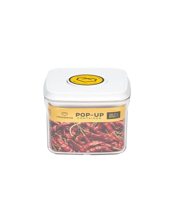 

Homesmiths Airtight Square Food Popup Container, 850ml, Multicolour