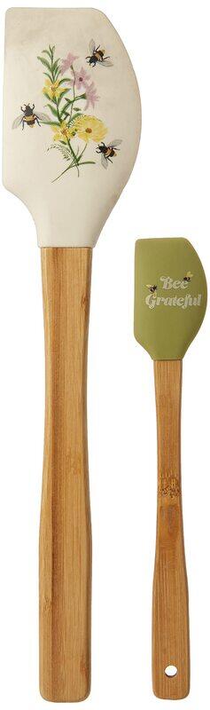 

Core 2-Piece Bamboo & Silicone Bee Grateful Large and Mini Spatula, Multicolour