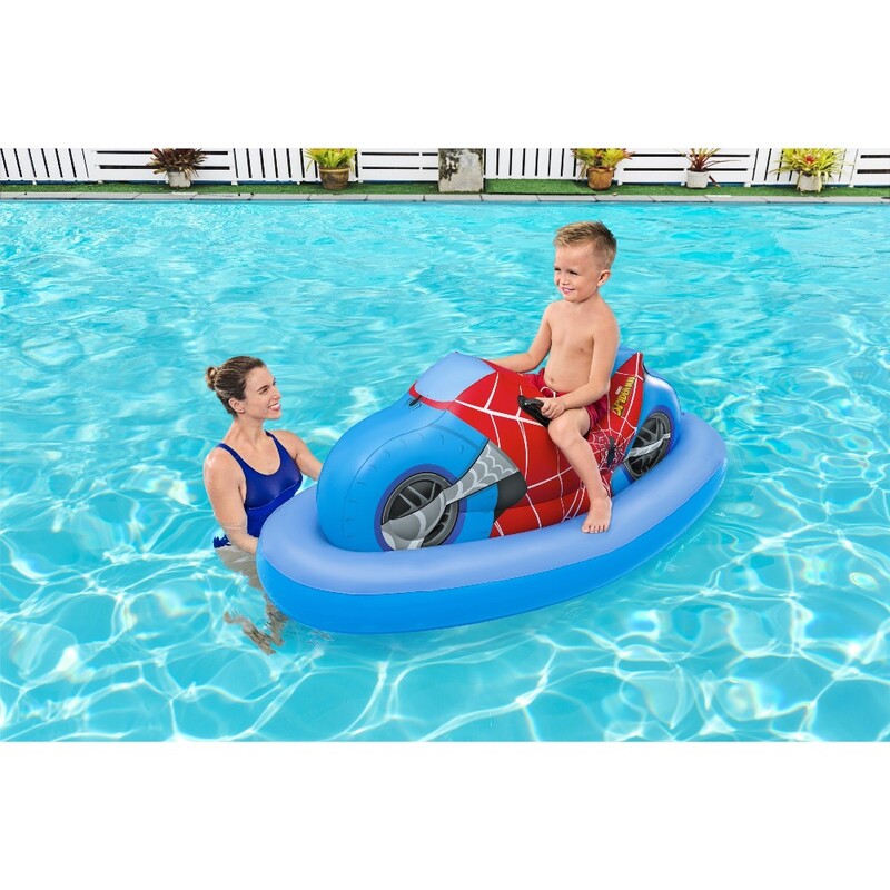 Bestway Rider Sporty Spider-Man Design, Designed For 1 Rider, Heavy Duty Handles And Wide Base For Stability.Easy To Inflate-Deflate, Inclusive Of 1 Repair Patch. 170X84Cm