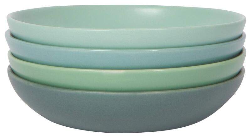 

Now Designs 4-Piece Round Leaf Dipping Dish Serving Bowls Set, Green