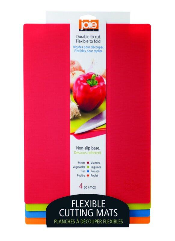 

Joie 4-Piece Plastic Color Coded Flexible Cutting Mats, Multicolour