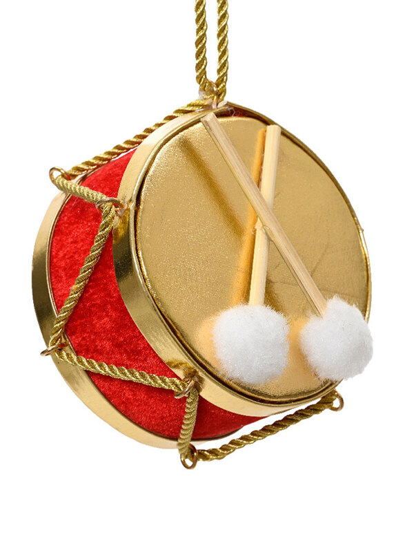 

Kaemingk Polyester Decoration Figure Velvet Drum, Red