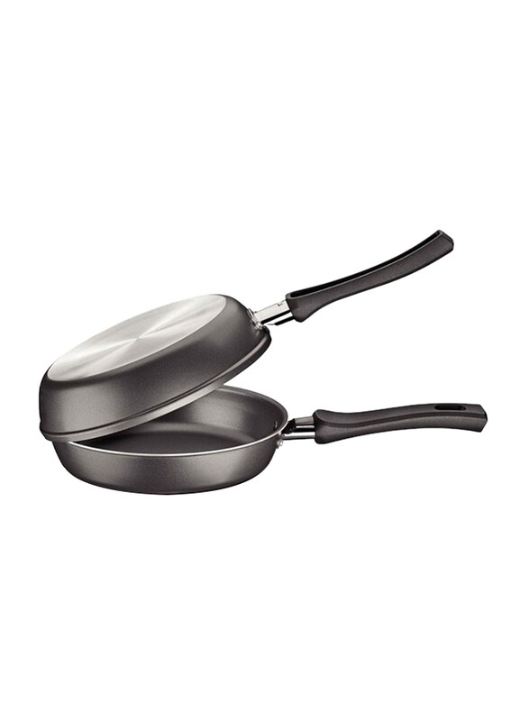 

Tramontina 20cm Sarten Double Tortillero, 34.5x19.5x8 cm, Black