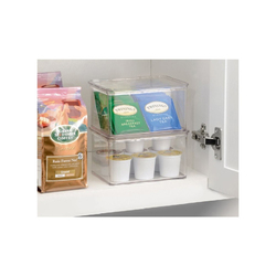 IDesign Kitchen Bins Bpa-Free Plastic Stackable Organizer Box With Lid, 3.75 Inch, Clear