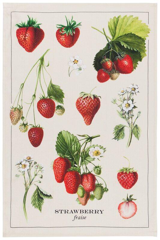 

Now Designs Vintage Strawberries Printed Kitchen Towel, 18 x 28 Inches, Multicolour