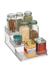 IDesign Linus Herb Rack Cupboard Spice Rack Ideal for Jars and Cans, Medium, Clear