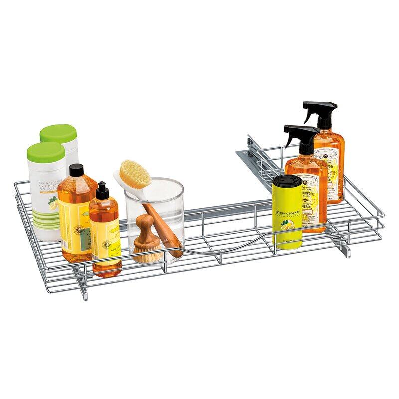 

Lynk Chrome Professional U-Shape Slide Out Under Sink Drawer, Silver