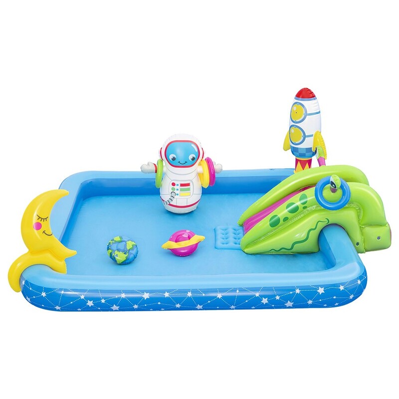 Bestway  Little Astronaut Playcenter Pool, Made With High-Wuality Pvc Material, Capacity 308L, Contains Multiple Games. 228X206X84Cm