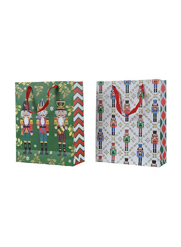 

Kaemingk Decoris Nutcrackers Rectangle Paper Gift Bag with Handle, 32cm, Assorted