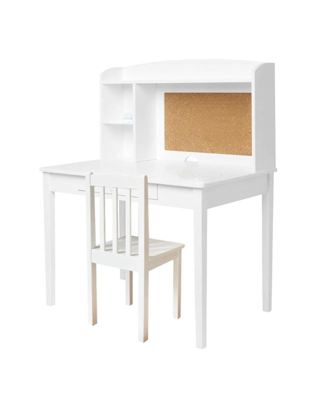 Homesmiths Elegant White Desk Table And Chair For Kids - Modern, Minimalist And Rustic