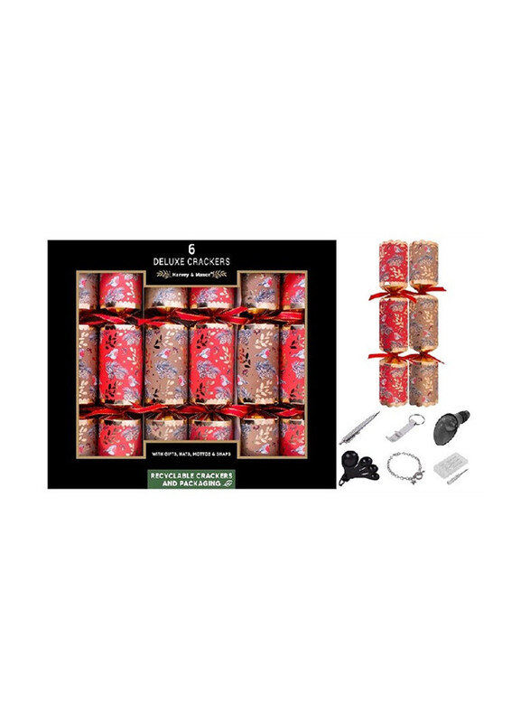 

RSW 6 Deluxe Red & Gold Robin 13.5 Inch Crackers, 6 Pieces, Multicolour