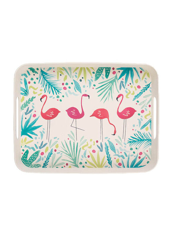 

Cambridge 40cm Flamingo Design Bamboo Rectangle Tray, Multicolor