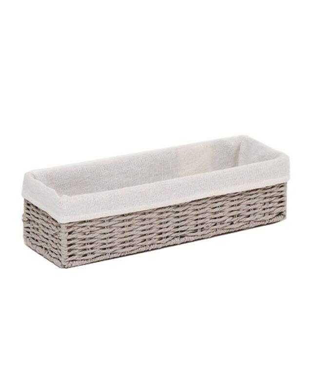 

Homesmiths Storage Basket with Liner, 32 x 10 x 8cm, Grey