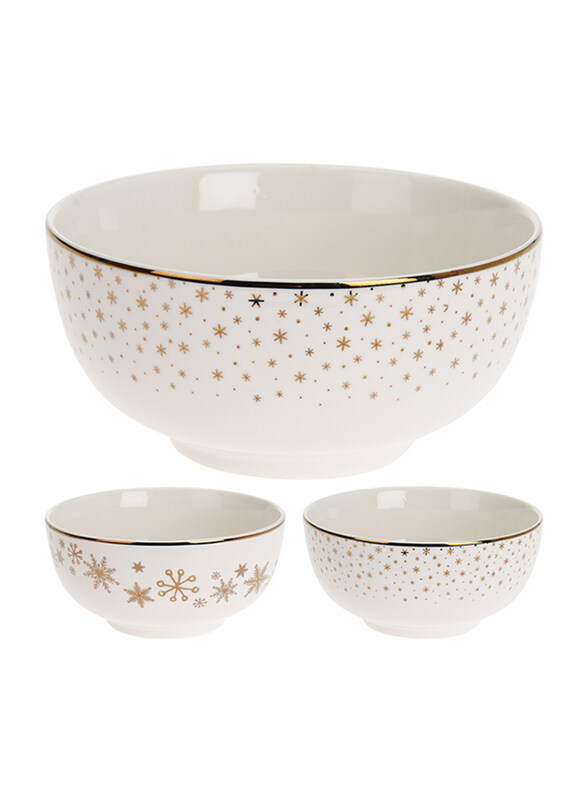 

Homesmiths 20cm Christmas New Bone Porcelain Bowl Assorted Design, White