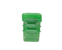 Sistema 400ml Rectangular Lunch Box Pack (3-Pack)  Green, Lunch on-the-Go ,BPA-Free.