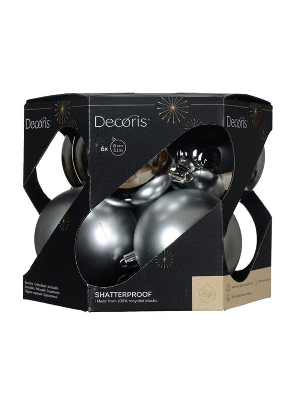 

Kaemingk Baubles Shatterproof, 8cm, Silver