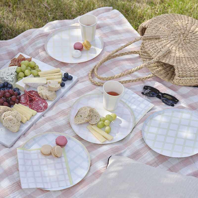 

Ginger Ray Easter Check Paper Plates Pack Of 8