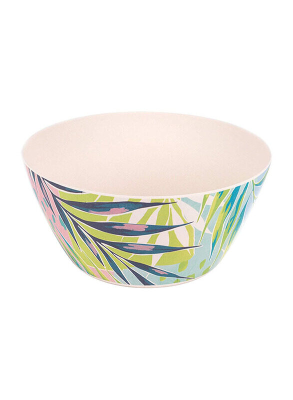 

Cambridge Large Leaves Design Bamboo Round Salad Bowl, Multicolor