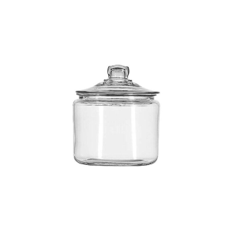 

Anchor Hocking Heritage Hill Jar with Glass Lid, 3 Quart, Clear