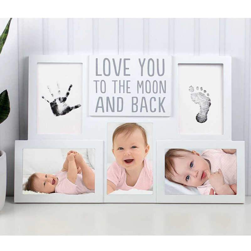 

Pearhead Baby Prints Photo Collage Frame, White