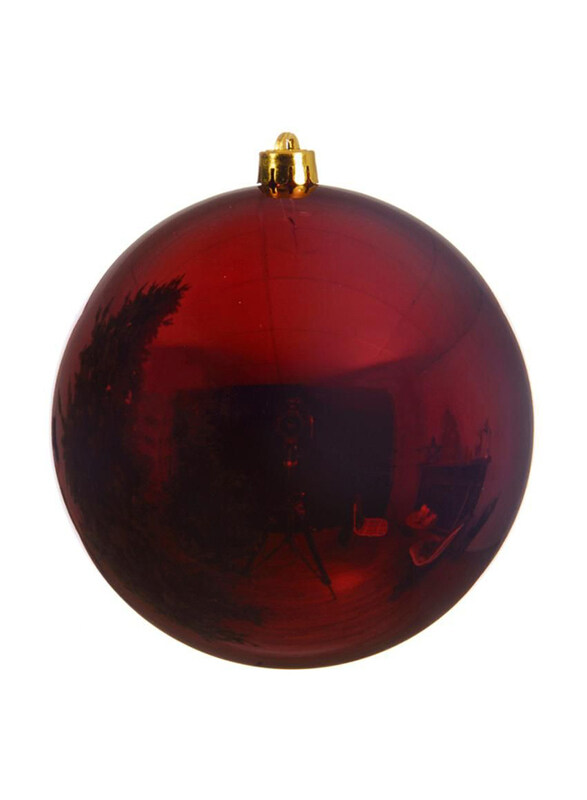 

Kaemingk Shatterproof Shiny Christmas Bauble, 20cm, Oxblood