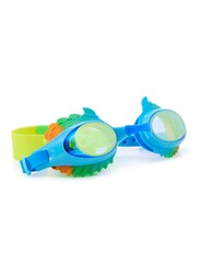 Bling2o Jurassic Hybrid Light Blue Kids Swim Goggles  Age +3, 100% silicone I latex-free I With uv protection I Anti-fog I with adjustable nose piece I comes with hard protective case.