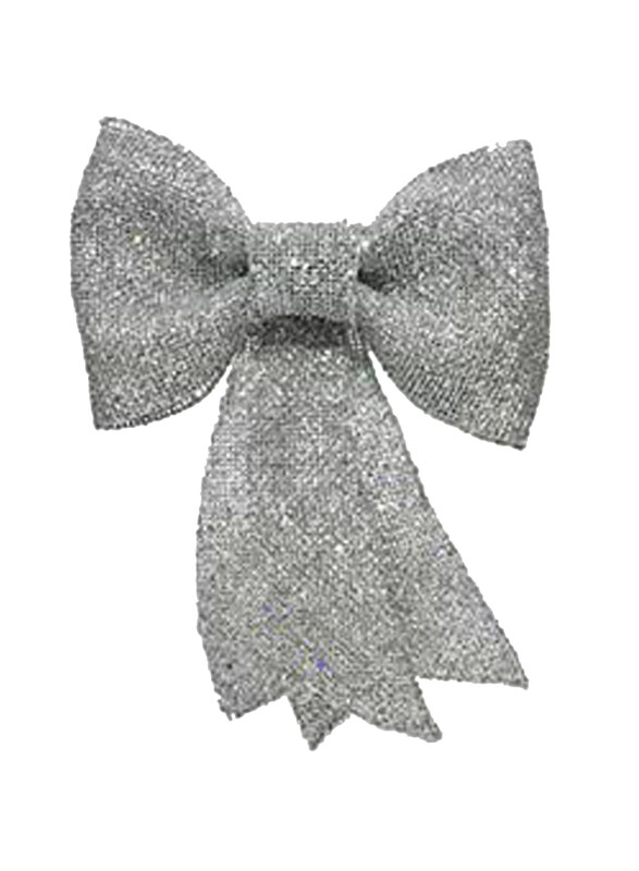 

Kaemingk Decoris Bow Plastic Glitter, Silver