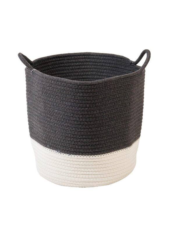 

Homesmiths Cotton Rope Basket, 30 x 25 x 30 cm, White/Grey