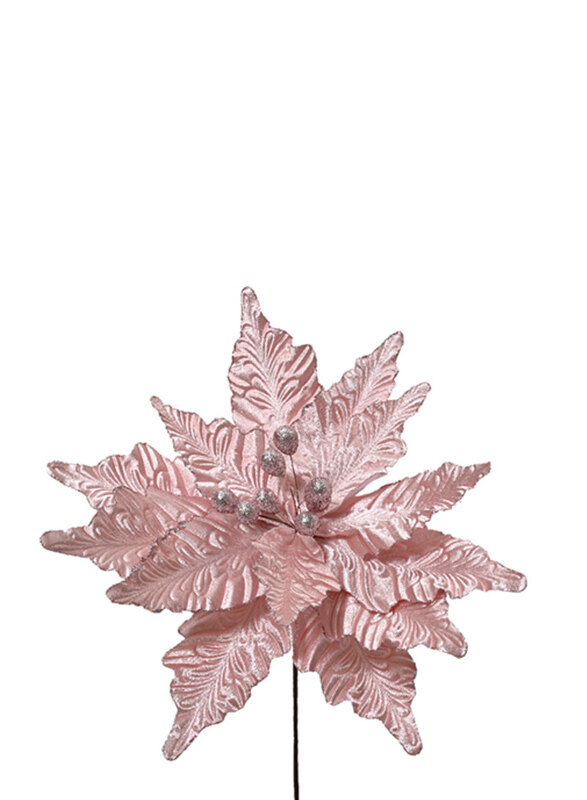 

Kaemingk Poinsettia On Stem, Soft Pink