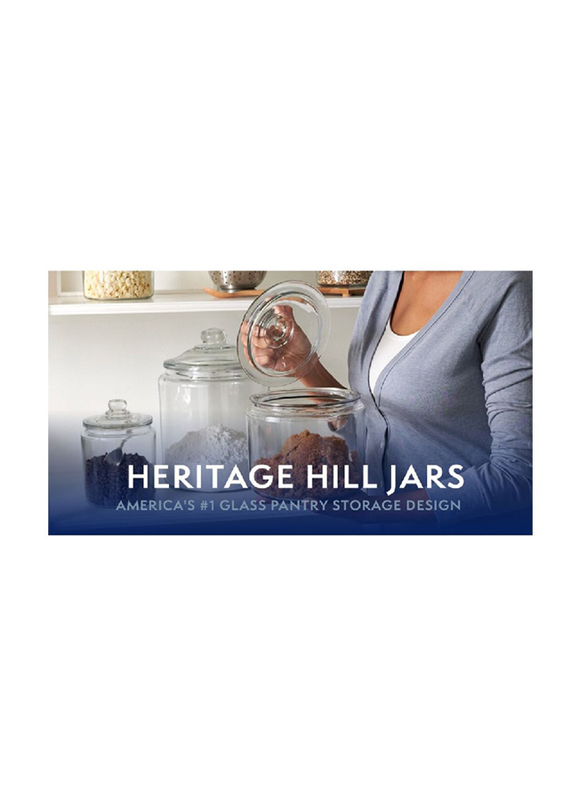 Anchor Hocking Heritage Hill Jar with Glass Lid, 1 Gallon, Clear