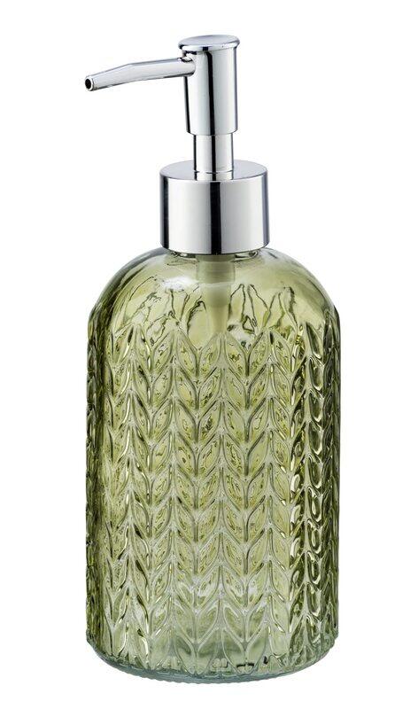 

Wenko Glass Refillable Bathroom Accessories Soap Dispenser, Green
