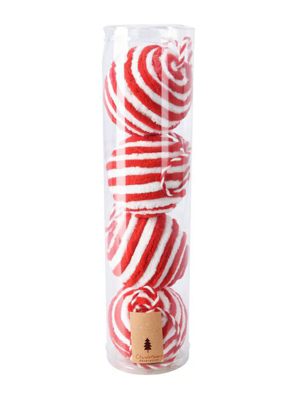 

Homesmiths 8cm Christmas Ball Set, 4 Pieces, Red