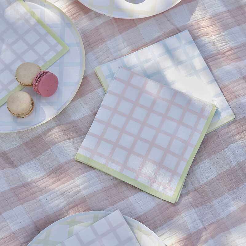 

Ginger Ray Easter Check Napkins Pack Of 16