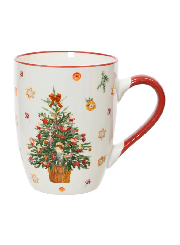 

Kaemingk Mug Porcelain Round with Ear Decal Detail, 1 Piece, Multicolour