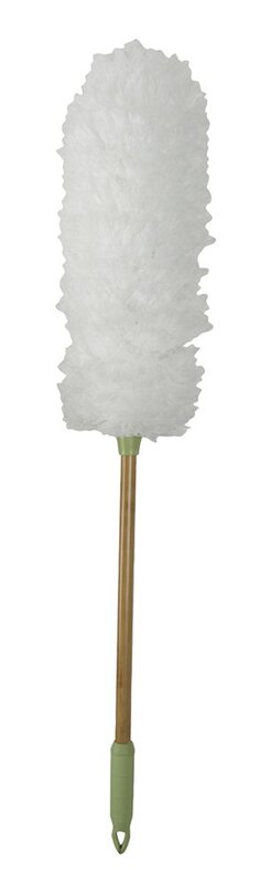 

Bamboo Naturals Evriholder Microfiber Duster Cleaning Tool with Handle, 1 Piece, White/Gold