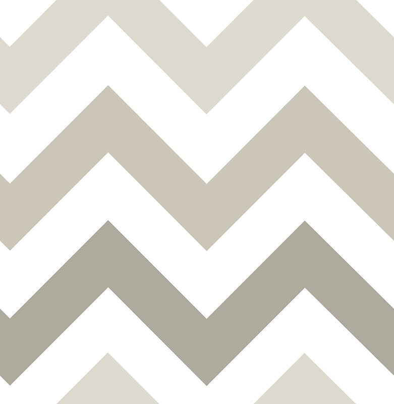 

Brewster Zig Zag Peel and Stick Wallpaper, Taupe