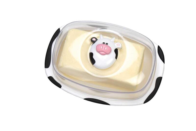 

Joie Rectangle Moomoo Butter Dish, 17.8 x 10.2 x 12.7cm, 43344, White/Black