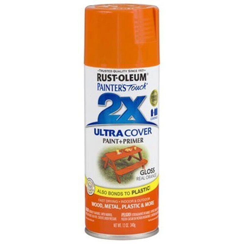 

Rust-Oleum Painter's Touch 2x Ultra Cover Gloss Real Spray Paint 249095, 12oz, Orange