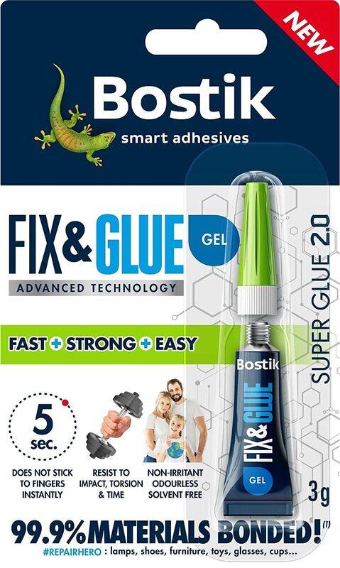 

Bostik 3gm Fix & Glue Gel, Clear