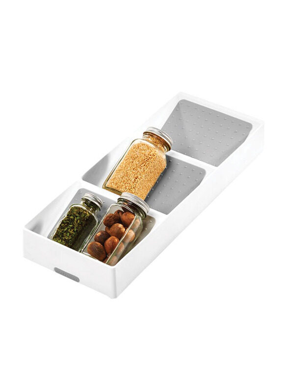 

Madesmart Plastic Spice Drawer Organizer, White/Grey