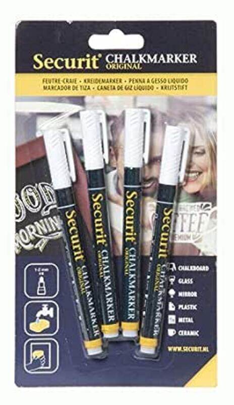 

American Metalcraft Mini Tip Chalk Markers, 4-Piece, White