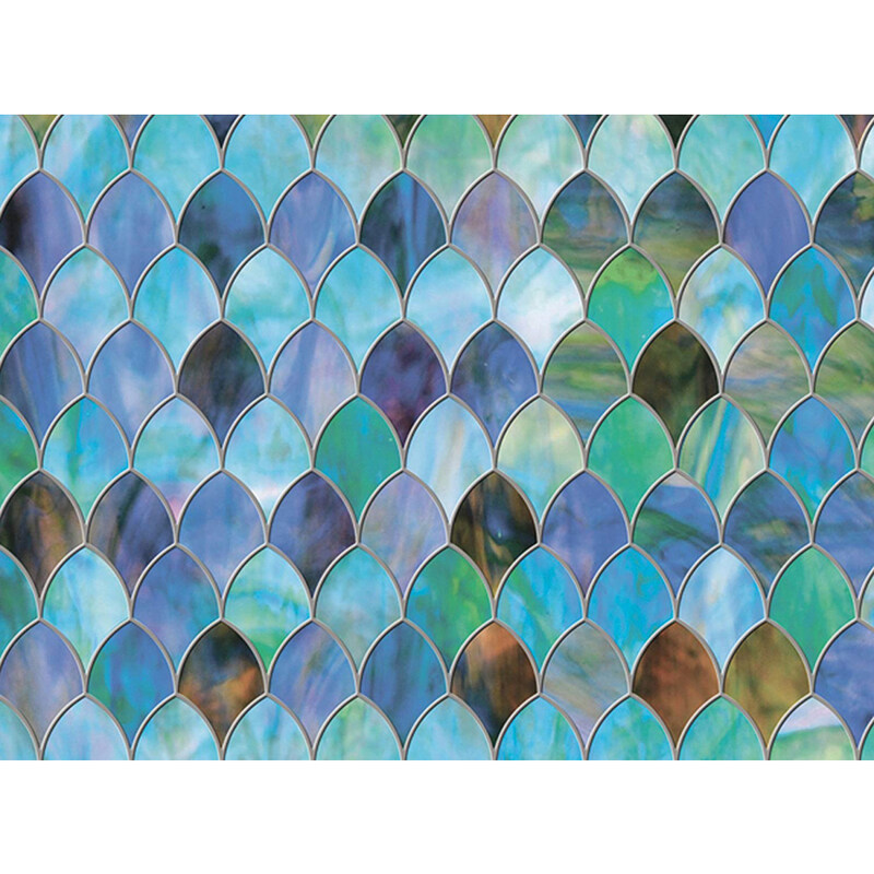 

Brewster Prem Peacock Door Privacy Film, Multicolor